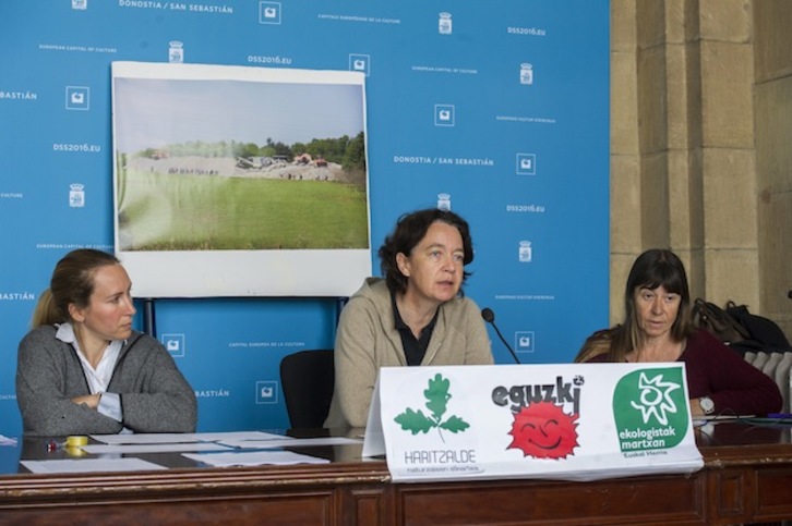 Comparecencia de los tres grupos ecologistas. (Gorka RUBIO / ARGAZKI PRESS)