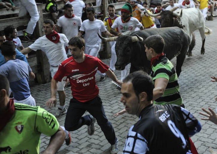Encierro de los pasados sanfermines. (Idoia ZABALETA/ARGAZKI PRESS)
