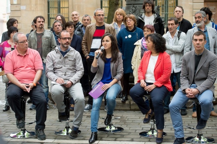 Candidatos de Unidos Podemos al Congreso y al Senado español por Nafarroa. (Iñigo URIZ/ARGAZKI PRESS)