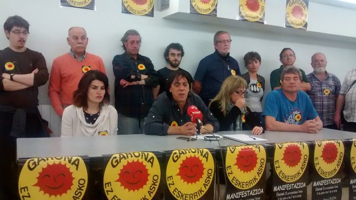 Rueda de prensa ofrecida de Araba Sin Garoña. (NAIZ)