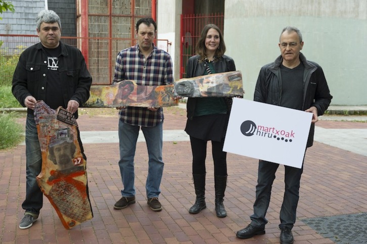 Comparecencia de la asociación Martxoak 3, hoy en Gasteiz. (Juanan RUIZ/ARGAZKI PRESS)