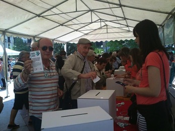 Acto organizado por Gure Esku Dago en Donostia. (@gara_miantzi)