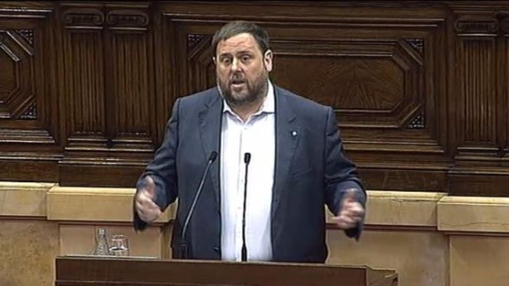 Oriol Junqueras, conseller de Economía, en el Parlament. (@Esquerra_ERC)