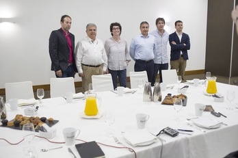 La presidenta del GBC, Nekane Arzallus, y su directiva han comparecido ante los medios. (Juan Carlos RUIZ / ARGAZKI PRESS)