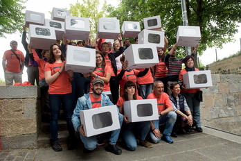Rueda de prensa ofrecida para presentar las consultas en Nafarroa. (Iñigo URIZ / ARGAZKI PRESS)