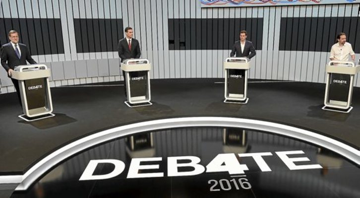 Debate de los cuatro candidatos a la presidencia española.