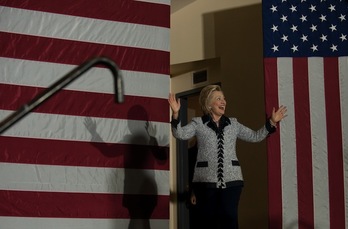 Hillary Clinton, durante un acto en Pittsburgh. (Jeff SWENSEN / AFP) 