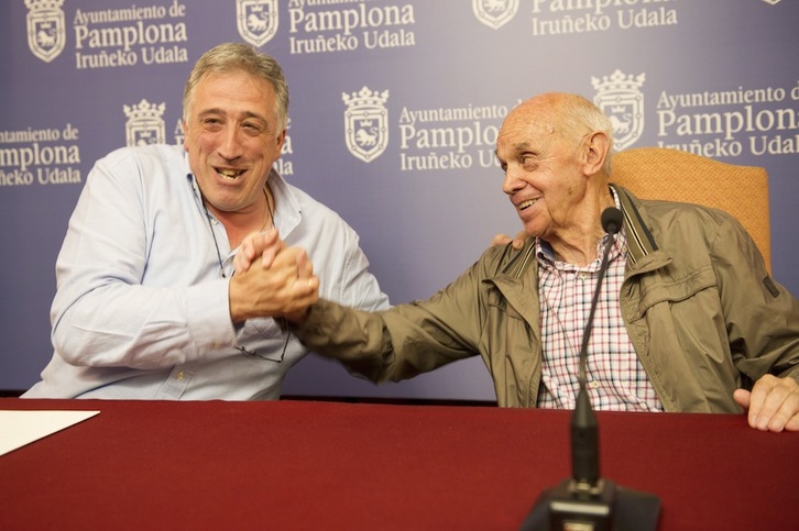 Joseba Asiron y 'El Tuli', ayer en la rueda de prensa. (Idoia ZABALETA / ARGAZKI PRESS)
