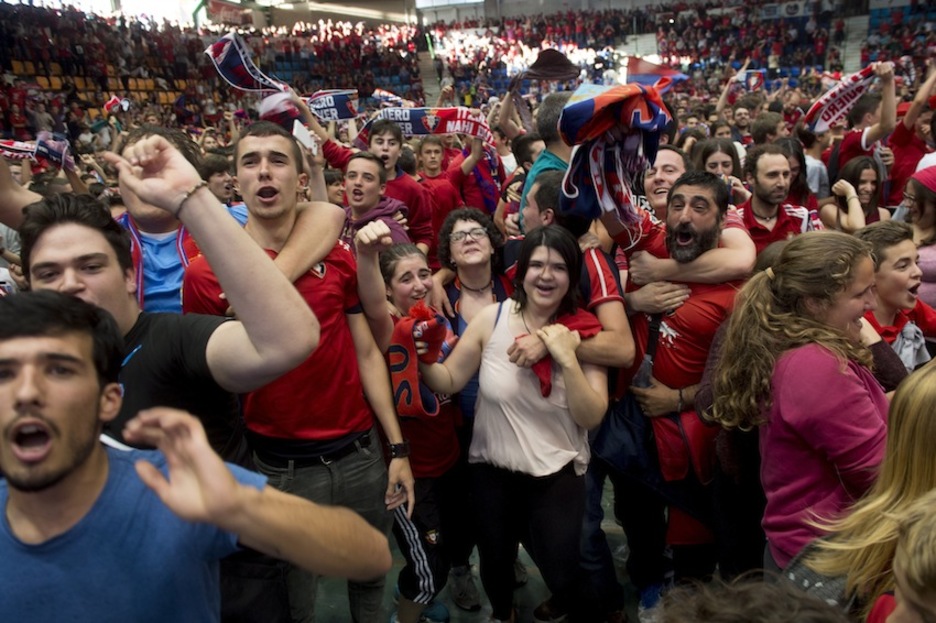 Alegría en el Anaitasuna al final del partido. (Iñigo URIZ/ARGAZKI PRESS) Alegría en el Anaitasuna al final del partido. (Iñigo URIZ/ARGAZKI PRESS)