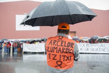 Concentración de los comités de Arcelor de todo el Estado en Zumarraga. (Juan Carlos RUIZ/ARGAZKI PRESS)