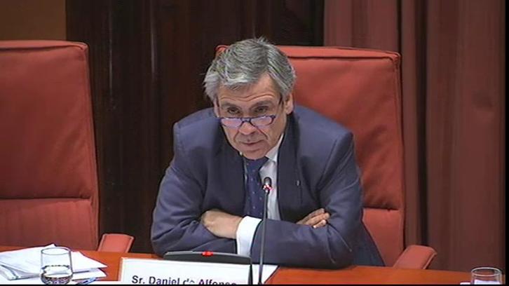Daniel de Alfonso, en su comparencia ante el Parlament de Catalunya. (@parlament_cat)