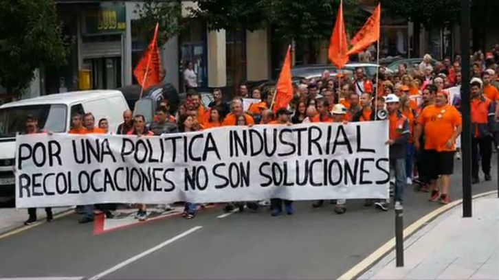 Protesta de trabajadores de Arcelor Zumarraga.