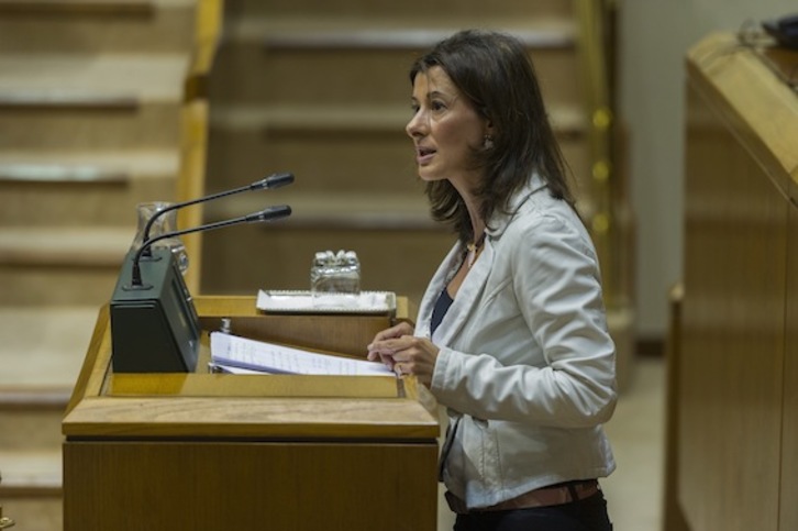 Laura Garrido, parlamentaria del PP, durante una intervención. (Juanan RUIZ/ARGAZKI PRESS)