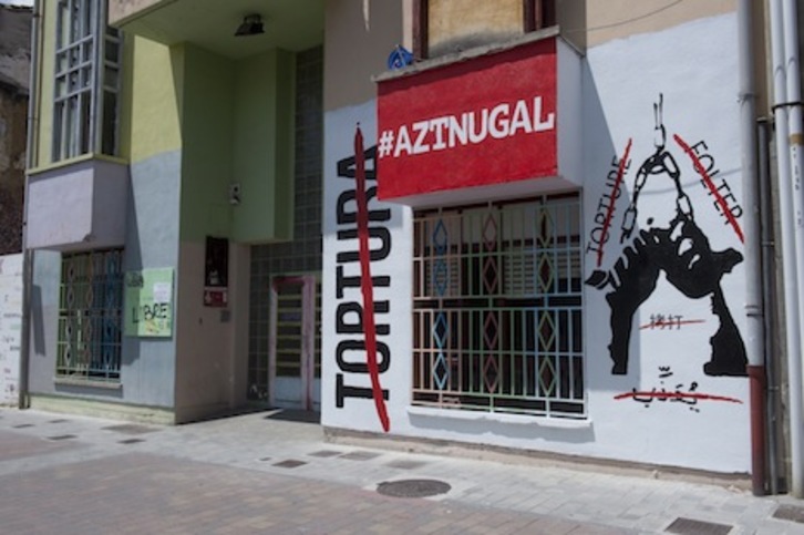 La juez ha archivado la causa por el mural contra la tortura en Atarrabia. (Iñigo URIZ/ARGAZKI PRESS)