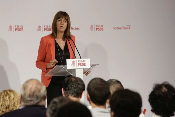 Idoia Mendia, durante su intervención. (@socialistavasco)