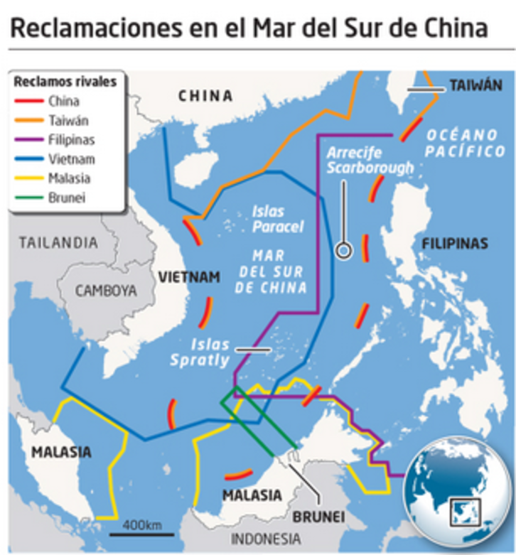 Gráfico con las reclamaciones territoriales. 