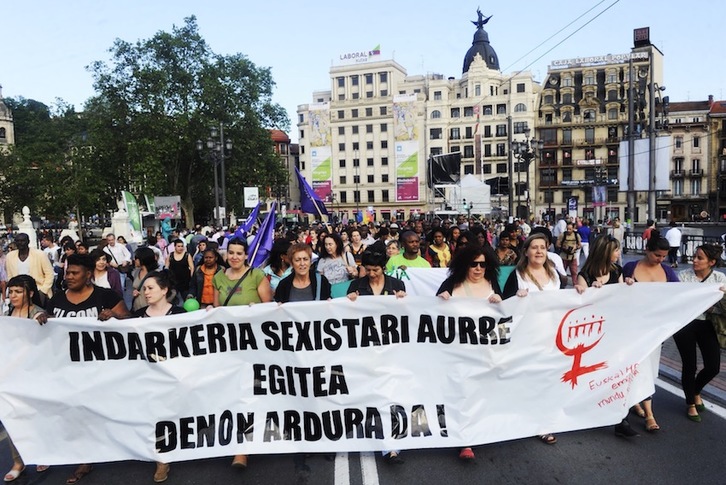 Movilización contra la violencia machista en Bilbo. (ARGAZKI PRESS)