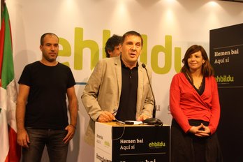 Arnaldo Otegi ha comparecido en Donostia tras conocer la fecha electoral. (@EHBildu)