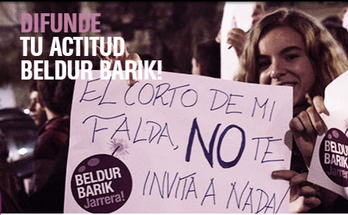 Imagen de la campaña Beldur Barik. 