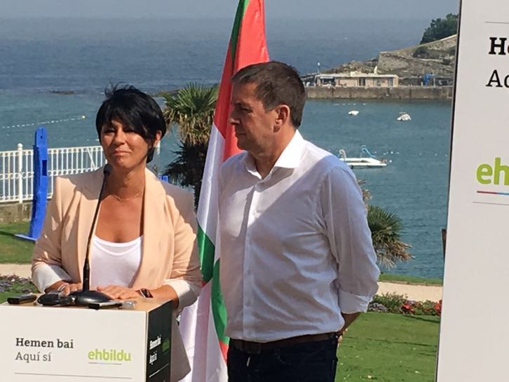 Maddalen Iriarte y Arnaldo Otegi. (@ehbildu)