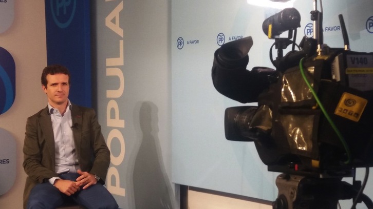 Pablo Casado, este viernes en una entrevista televisiva. (@pablocasado_)