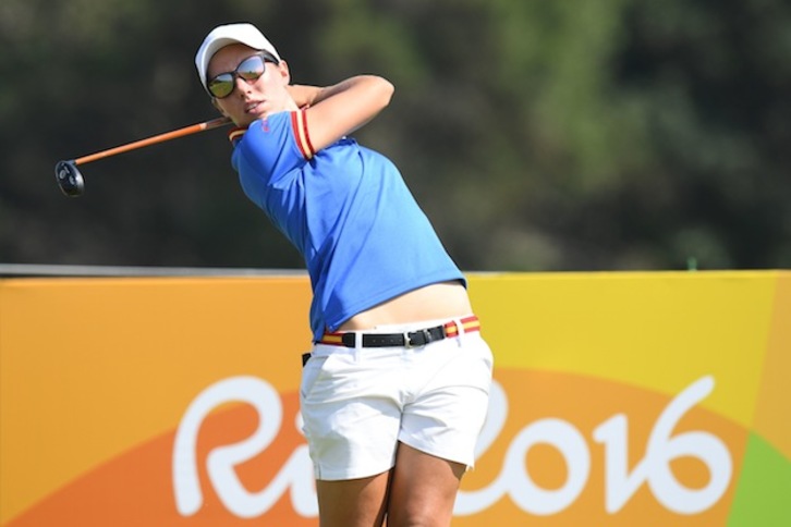 Carlota Ciganda, durante uno de sus recorrridos en estos Juegos. (Jim WATSON / AFP)