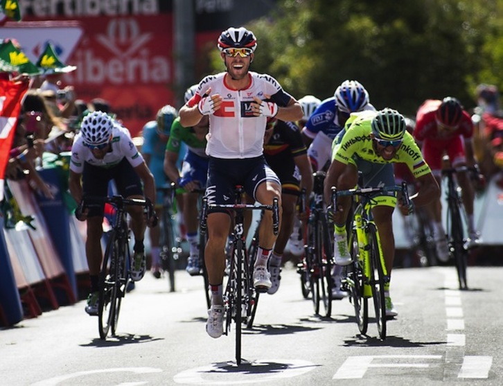 Van Genechten ha exhibido su potencia en la meta de Puebla de Sanabria. (Jaime REINA / ARGAZKI PRESS)