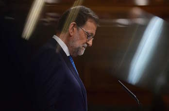 Rajoy durante su discurso de investidura. ( PIERRE-PHILIPPE MARCOU | AFP)