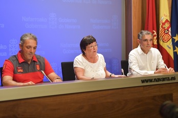 Torcuato Muñoz, Beaumont y Agustín Gastaminza, en la rueda de prensa. (Idoia ZABALETA /ARP)