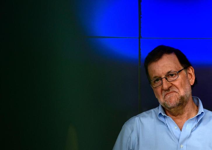 Mariano Rajoy, durante la reunión del Comité Ejecutico Nacional de su partido. (Pierre-Philippe MARCOU/AFP)