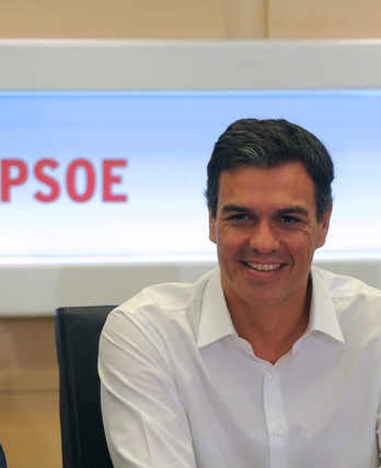 Pedro Sánchez, durante la reunión de la Ejecutiva Federal del PSOE esta mañana. (Curto DE LA TORRE/AFP) 