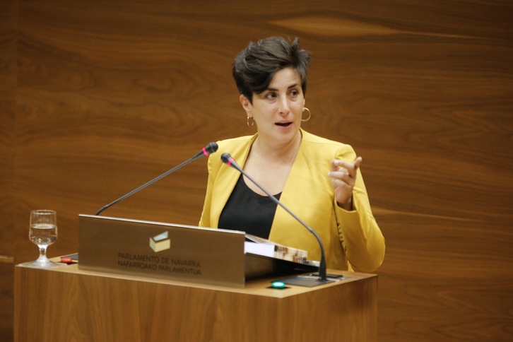 María Solana, en la Cámara. (Parlamento de Nafarroa)