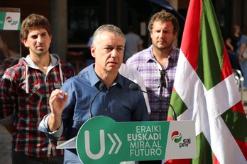 Iñigo Urkullu, durante el mitin de Errenteria. (@eajpnv)