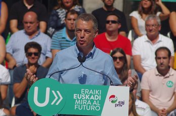 Iñigo Urkullu, durante su intervención en Laudio. (@eajpnv)