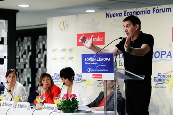 Arnaldo Otegi, durante su intervención. ()