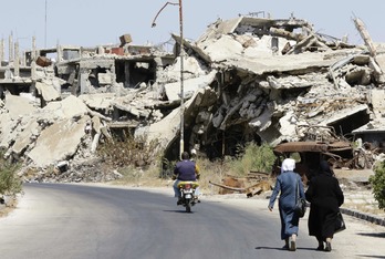 La ciudad de Homs, en ruinas por los ataques. (Louai BESHARA / AFP)
