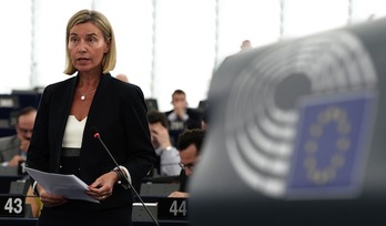 Federica Mogherini, alta representante de la UE para la Política Exterior. (Frederick FLORIN/AFP)