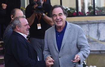 Oliver Stone, a su llegada ayer a Donostia. (Andoni CANELLADA / ARGAZKI PRESS)