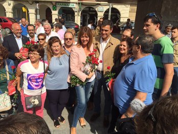 Pedro Sánchez e Idoia Mendia han realizado un acto electoral en Portugalete. (@socialistavasco)