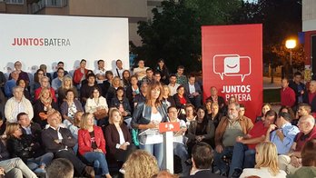 Idoia Mendia ha cerrado la campaña en Gasteiz. (@socialistavasco)