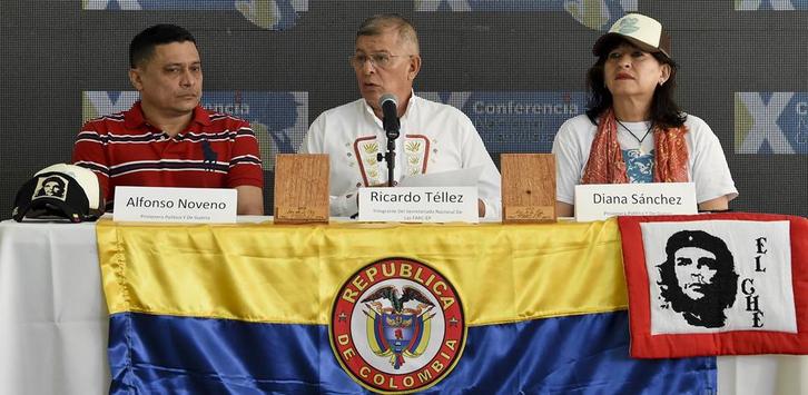Imagen tomada durante la Décima Conferencia Nacional Guerrillera. (Guillermo MUÑOZ/AFP)