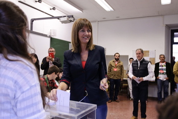 En Bilbo ha ejercido su derecho a voto Idoia Mendia. (ARGAZKI PRESS)