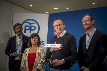 El PP se ha mostrado «muy satisfecho» pese a ser la quinta fuerza en el Parlamento de Gasteiz. (Jaizki FONTANEDA / ARGAZKI PRESS)