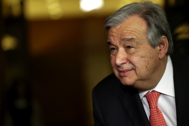 António Guterres, ex primer ministro portugués y antiguo Alto Comisionado de la ONU para los Refugiados. (Kena BETANCUR/AFP)