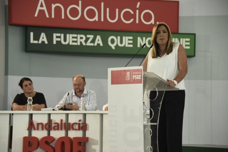 Susana Díaz, en su intervención ante el Comité Director del PSOE-A. (@psoedeandalucia)