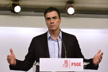 Pedro Sánchez ha anunciado su dimisión. (Javier SORIANO / AFP)