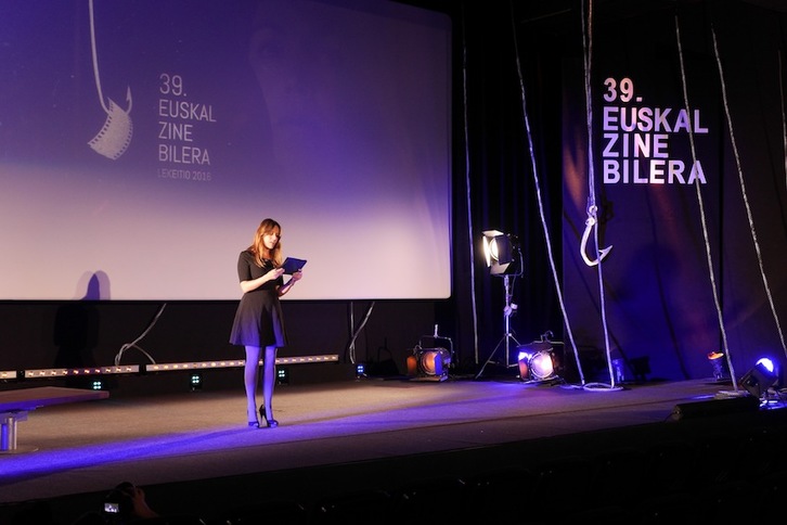 Itziar Ituño aktorea, Euskal Zine Bileraren aurkezpenean. (Gotzon ARANBURU)