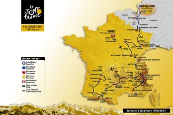 Recorrido del Tour 2017. (letour.fr)