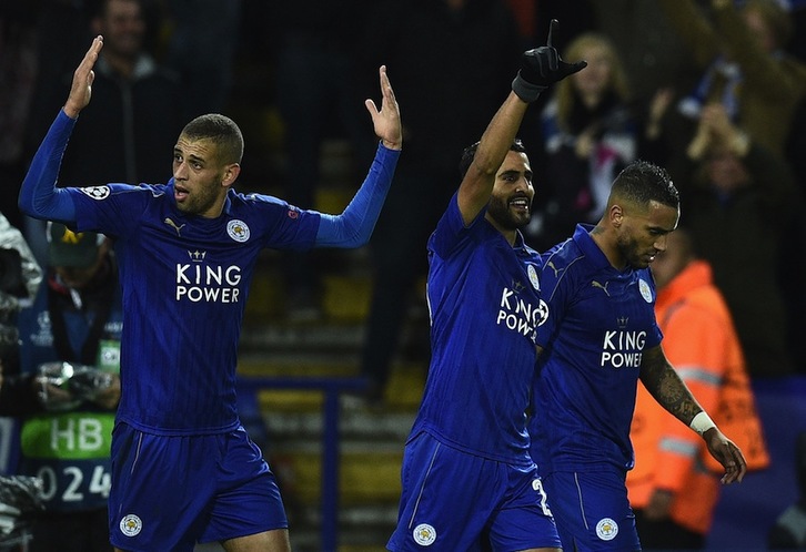 El Leicester sigue de dulce con un pleno de victorias en Champions. (Oli SCARFF / AFP)