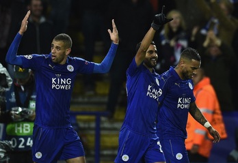 El Leicester sigue de dulce con un pleno de victorias en Champions. (Oli SCARFF / AFP)